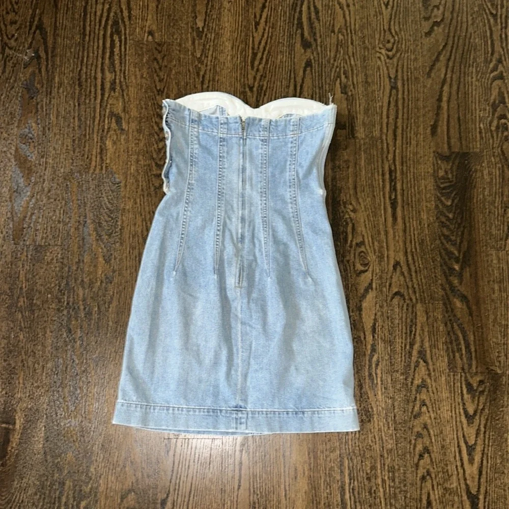 Jean Atelier Claudia Denim Bustier Light Blue Dress - Picture 4 of 5